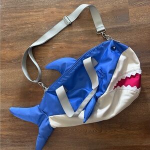 Kids Shark Crossbody Dufflr Bag in Blue